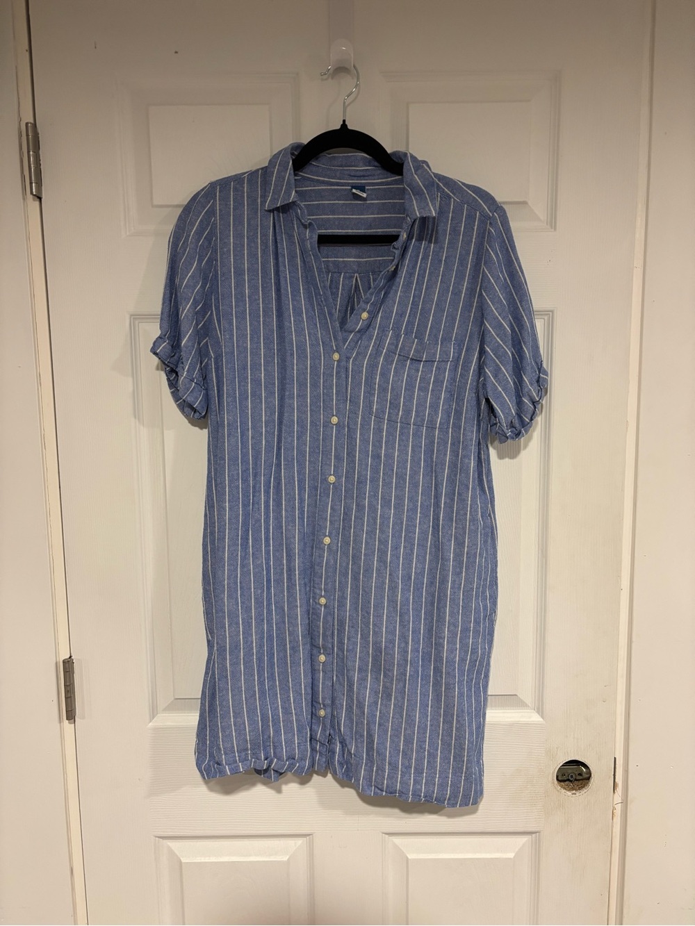 Blue Striped Button Down Dress